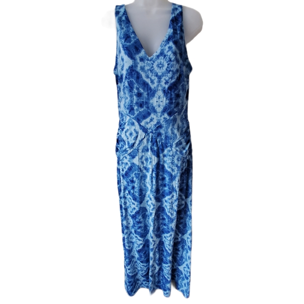INC International Concepts Blue Tie-Dye Maxi Dress